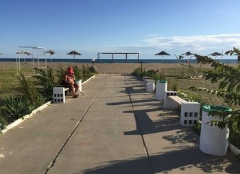 Эллинги на берегу моря в Крыму Прибрежное